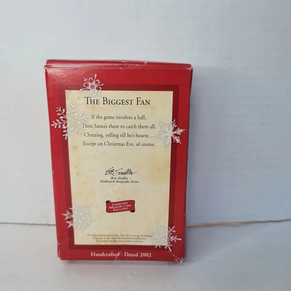 Hallmark Keepsake Christmas Ornament 2002 The Biggest Fan Santa Sports